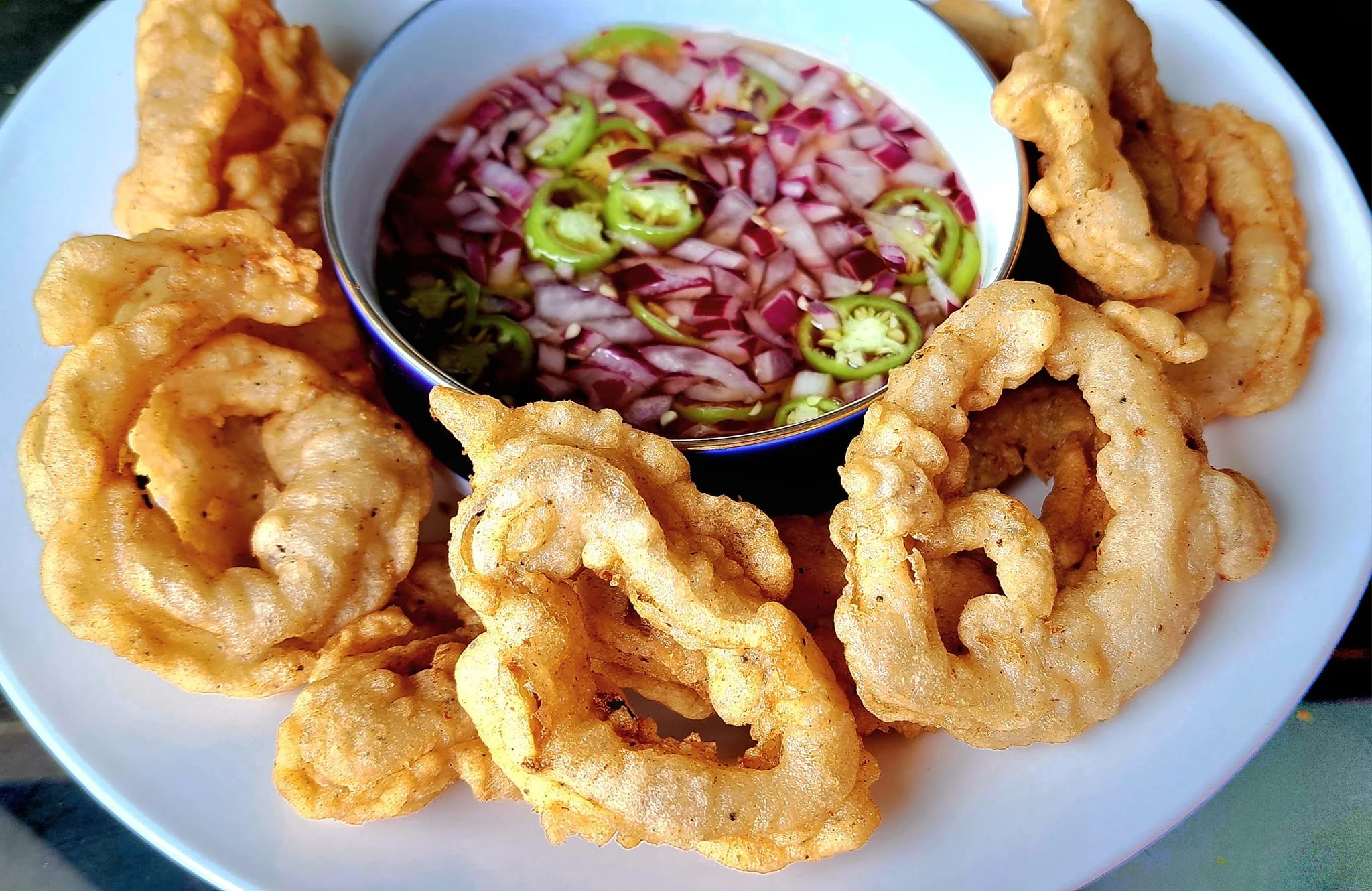 Calamari Rings with Spicy Vinegar Dip